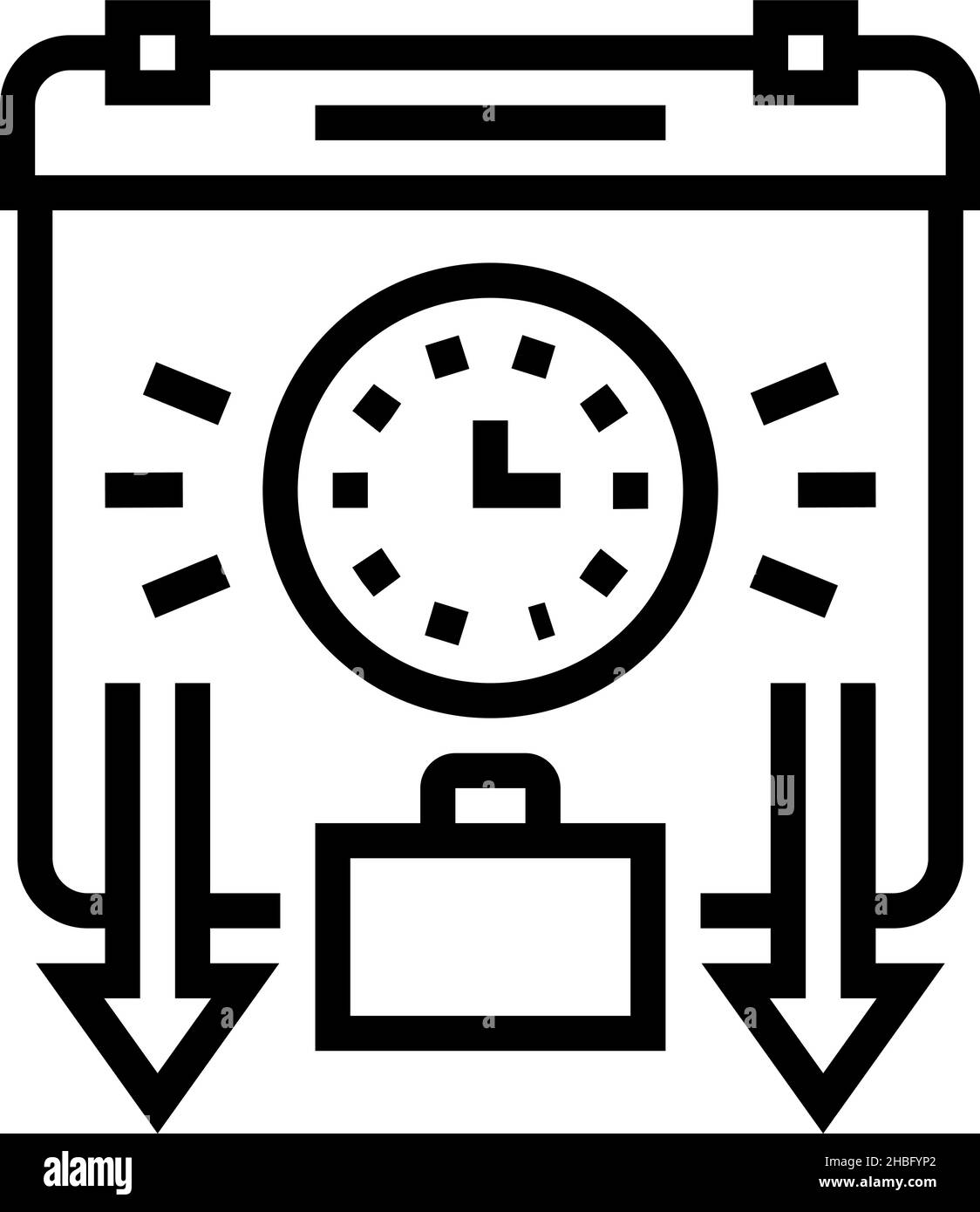 illustration vectorielle de l'icône de ligne d'horaire de voyage ou de travail Illustration de Vecteur