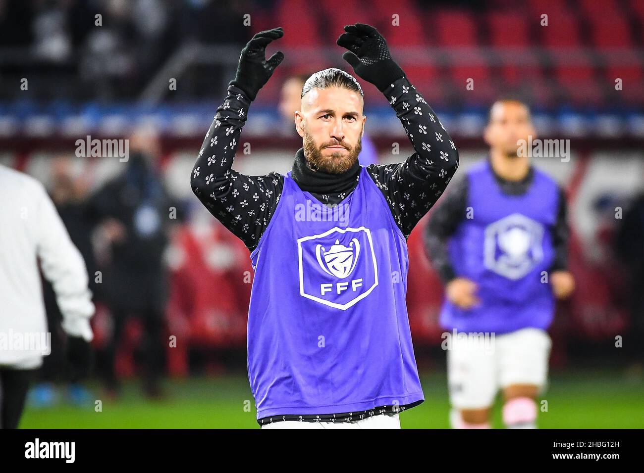 Reims, France.19th décembre 2021.Sergio RAMOS de PSG lors du championnat français Ligue 1 de football match entre Stade de Reims et MONACO le 7 novembre 2021 au stade Auguste Delaune à Reims, France - photo: Matthieu Mirville/DPPI/LiveMedia crédit: Agence photo indépendante/Alamy Live News Banque D'Images