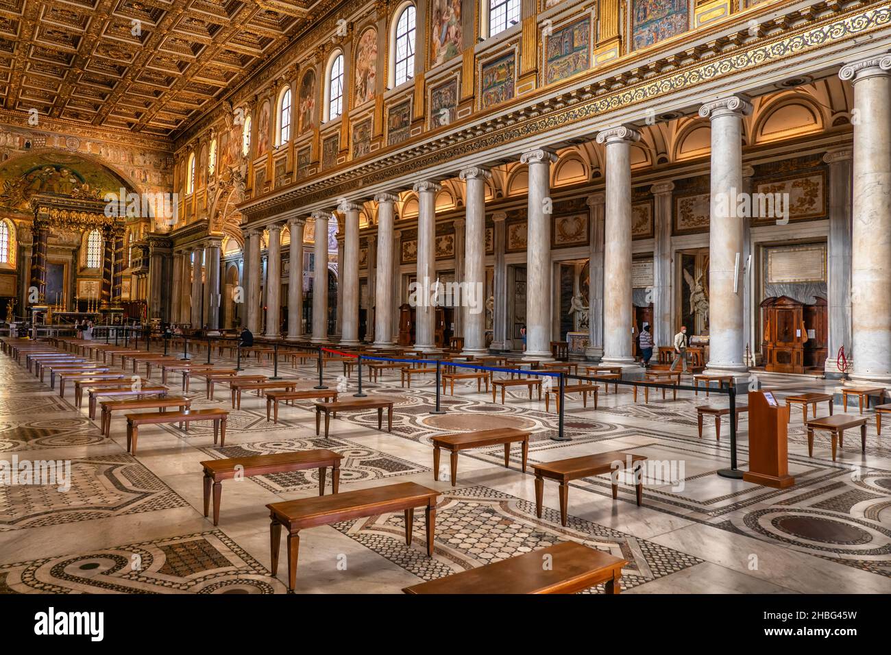 Rome, Italie, Basilique Sainte Marie majeure (Basilique de Santa Maria Maggiore) intérieur Banque D'Images