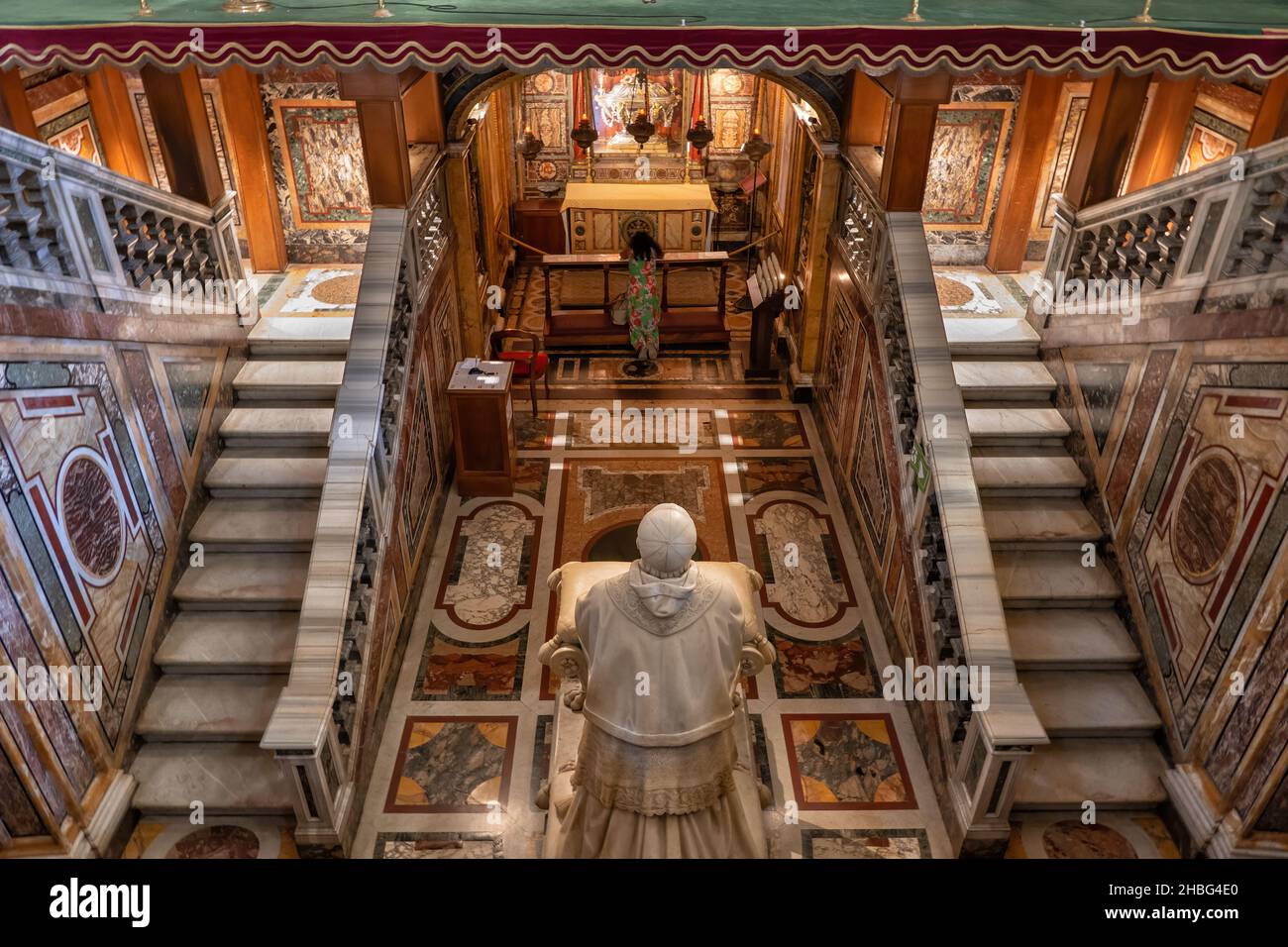 Rome, Italie, Basilique de Sainte Marie majeure (Basilique de Santa Maria Maggiore) intérieur, crypte reliquaire avec les reliques sacrées du Saint-Crib Banque D'Images