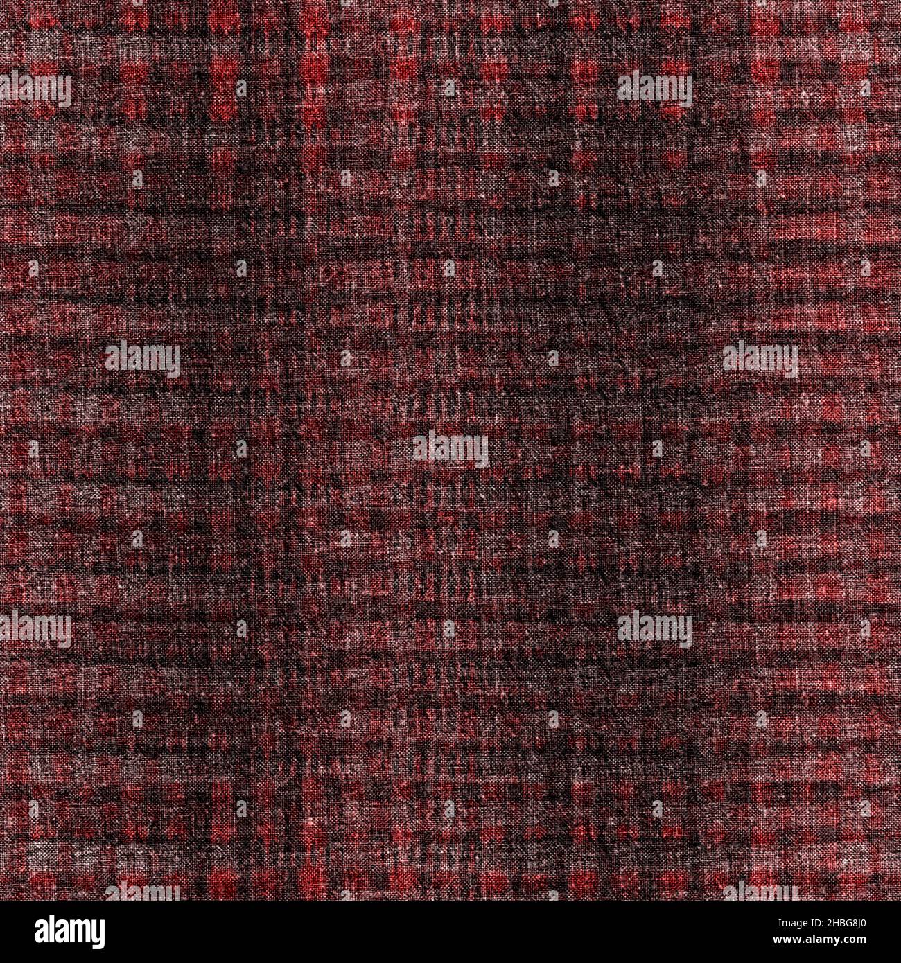 Motif carreaux de buffle rouge rétro et noir sans couture.Style traditionnel américain de bûcherons.Tissu carré rustique à carreaux. Banque D'Images