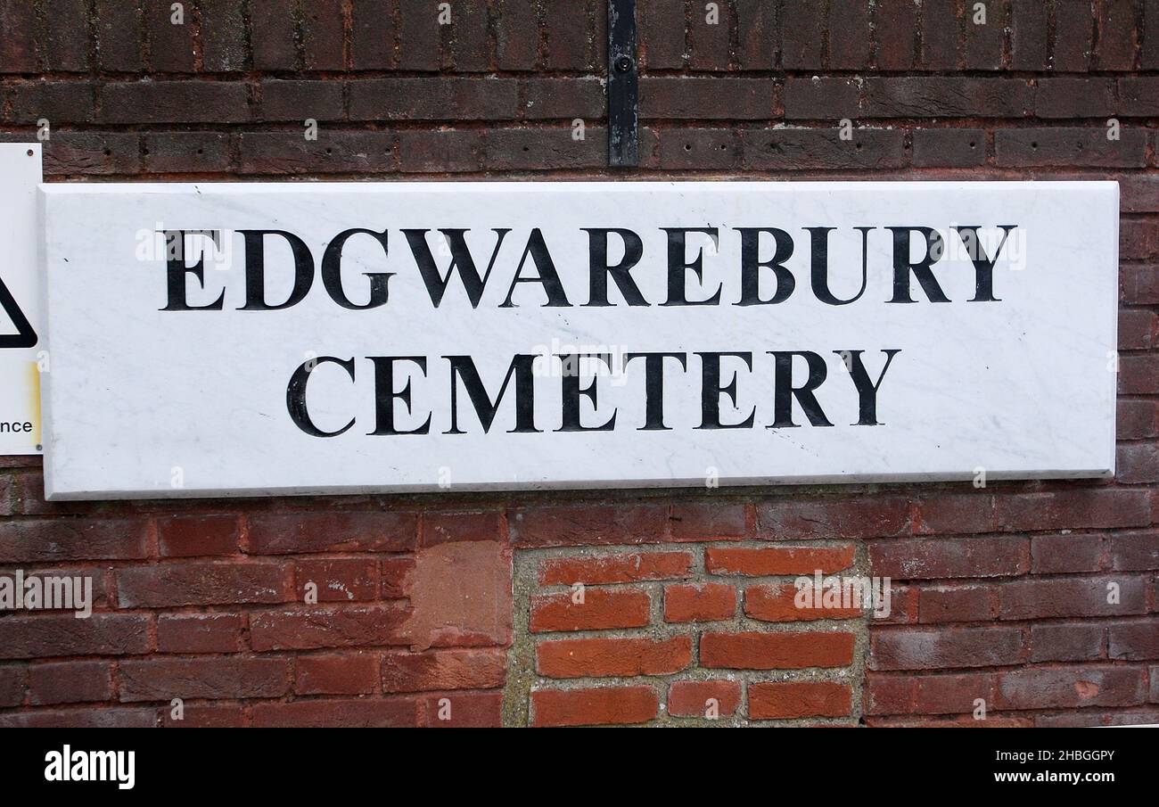 Edgewarebury Cemetery où Amy Winehouse Funeral a eu lieu le 26,2011 juillet à Londres. Banque D'Images