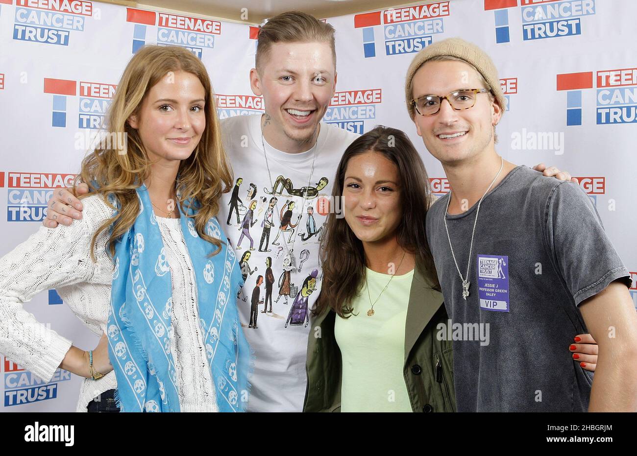 Millie Mackintosh, le professeur Green alias Stephen Manderson, et Oliver Proudlock et Louise Thompson de Made in Chelsea Backstage au Teenage cancer Trust au Royal Albert Hall, Londres Banque D'Images