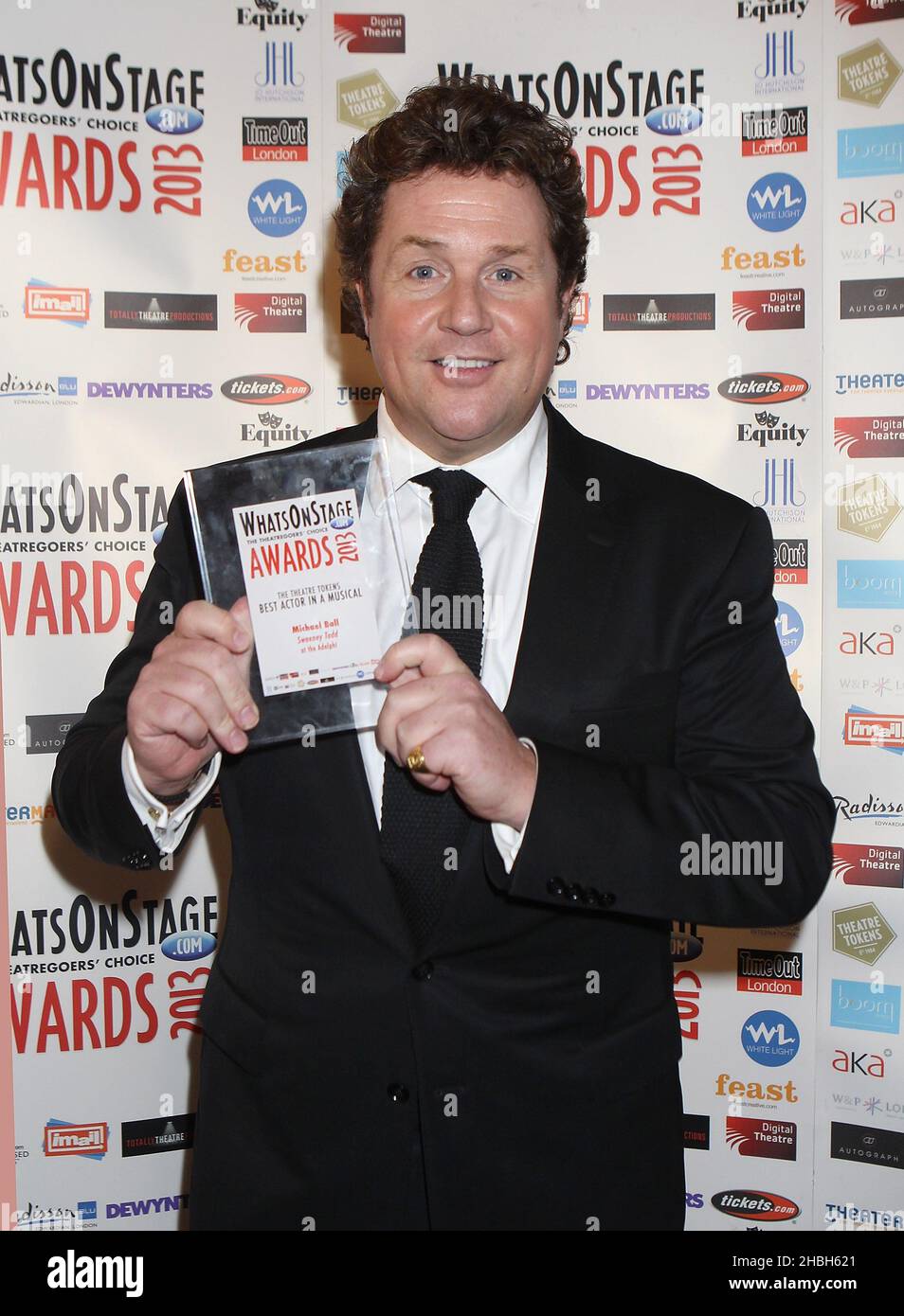 Michael ball est le meilleur acteur d'une comédie musicale aux Whatsonstage Awards au Palace Theatre de Londres. Banque D'Images