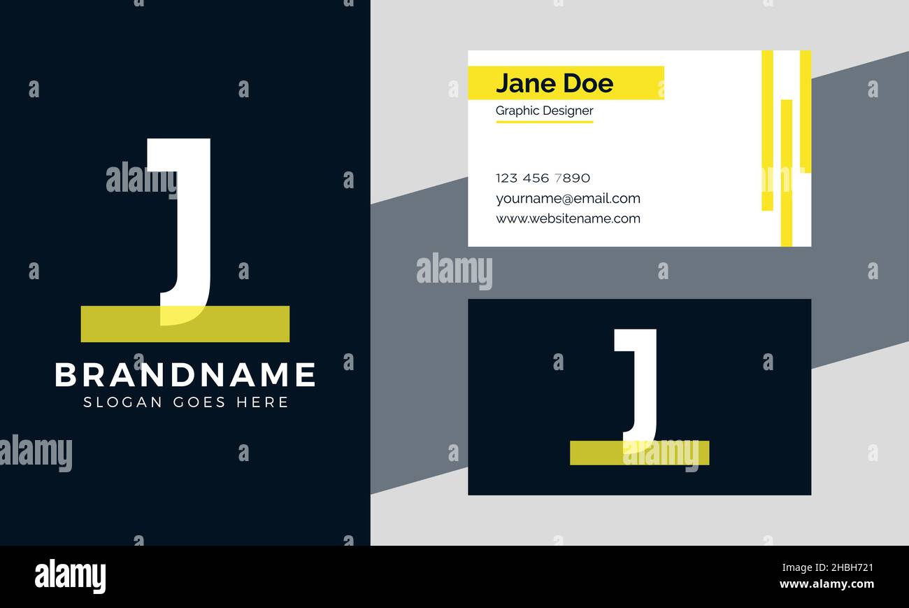 Résumé modèle de conception de logo J de la lettre de marque Premium Illustration de Vecteur
