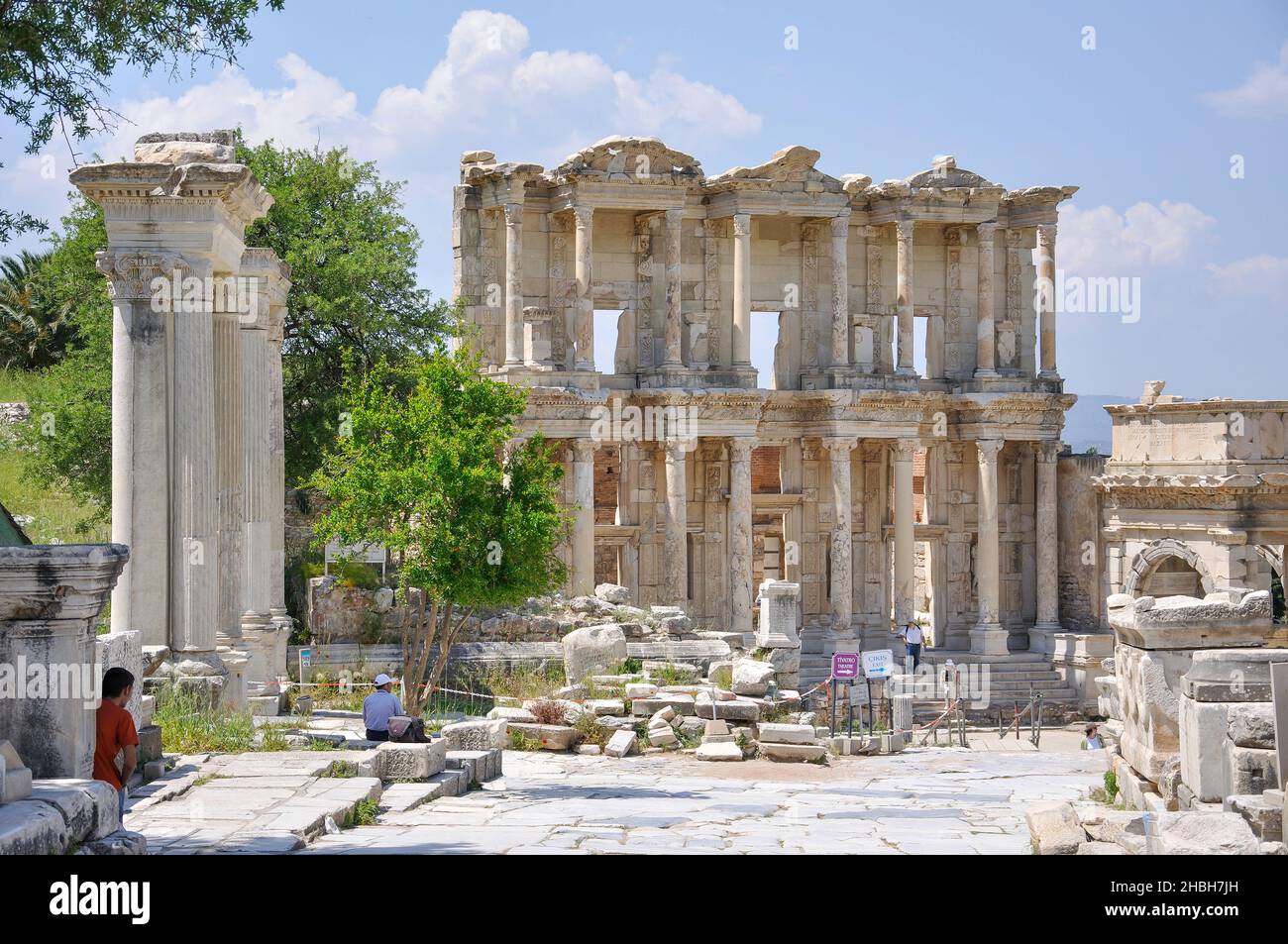 Bibliothèque de Celcsus, ancienne ville d'Éphèse, Selcuk, province d'Izmir, République de Türkiye Banque D'Images