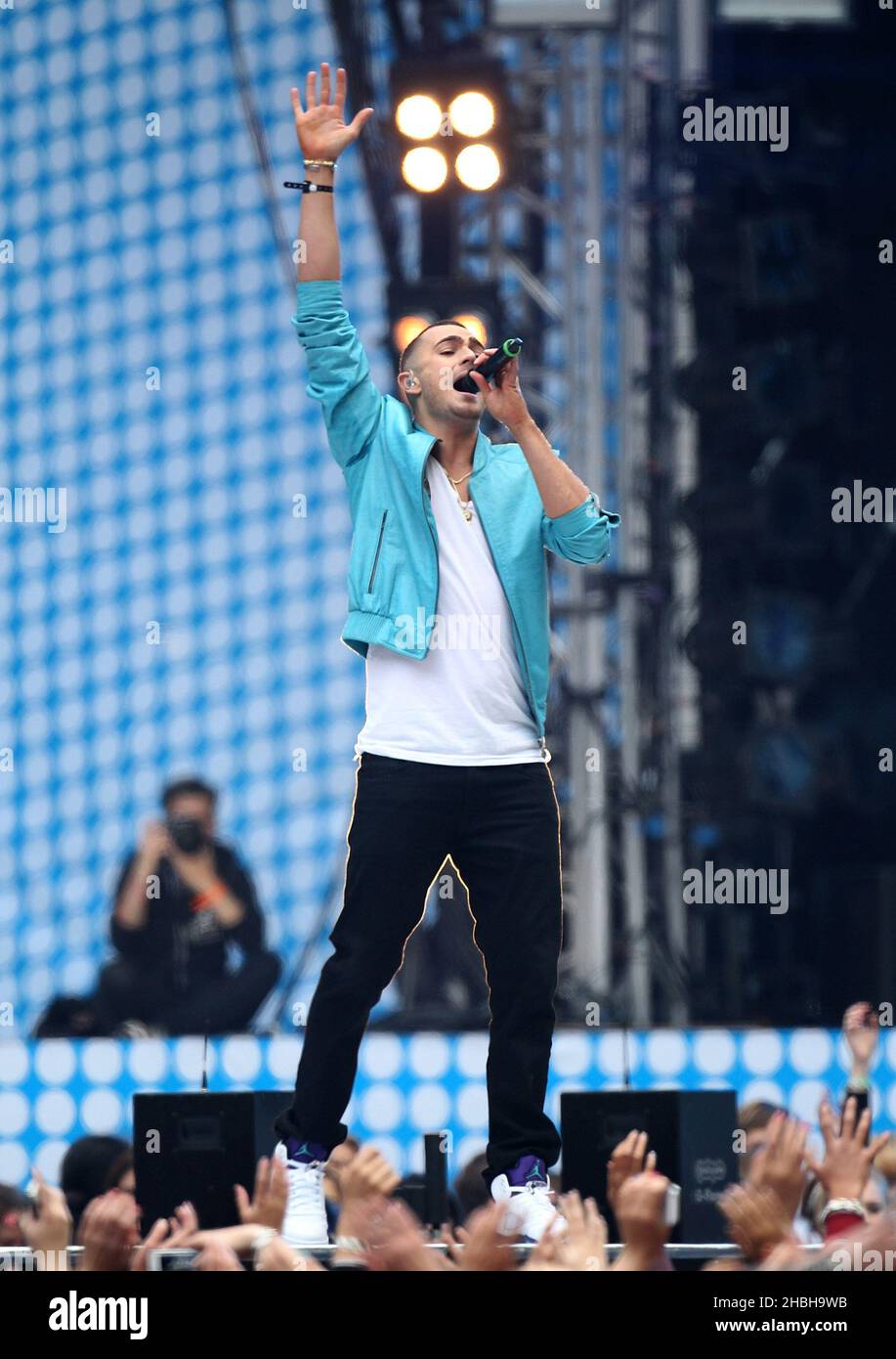 Charlie Brown joue sur scène au Summertime ball de Capital FM au stade Wembley, à Londres. Banque D'Images