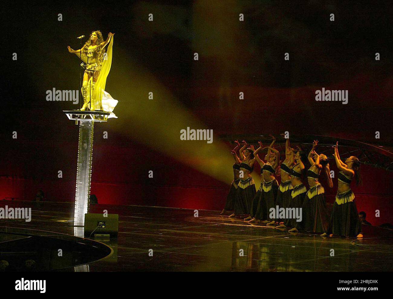 Sarah Brightman, star de Broadway et du West End, joue en concert au Wembley Arena de Londres. Banque D'Images