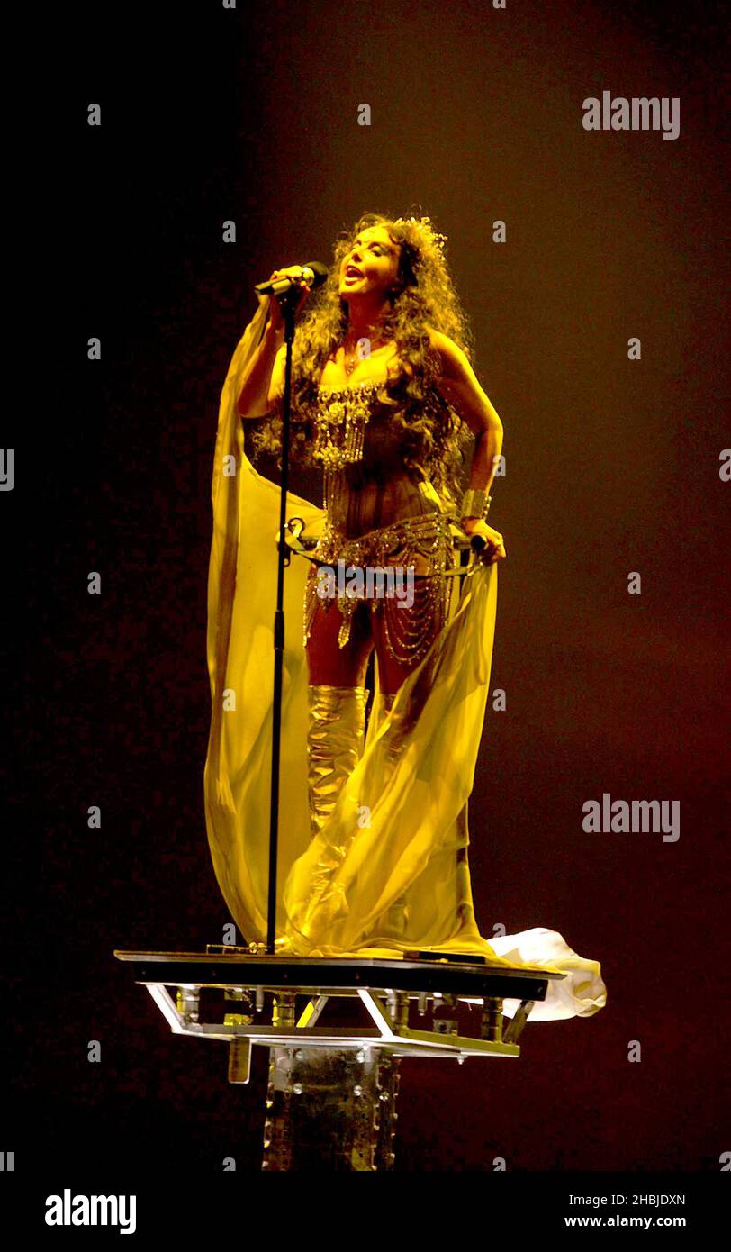 Sarah Brightman, star de Broadway et du West End, joue en concert au Wembley Arena de Londres. Banque D'Images