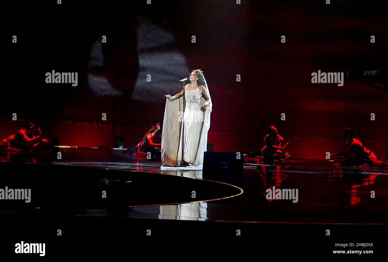 Sarah Brightman, star de Broadway et du West End, joue en concert au Wembley Arena de Londres. Banque D'Images