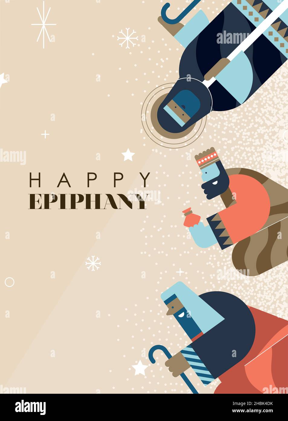 les rois magiques ont des personnages épiphany heureux Illustration de Vecteur