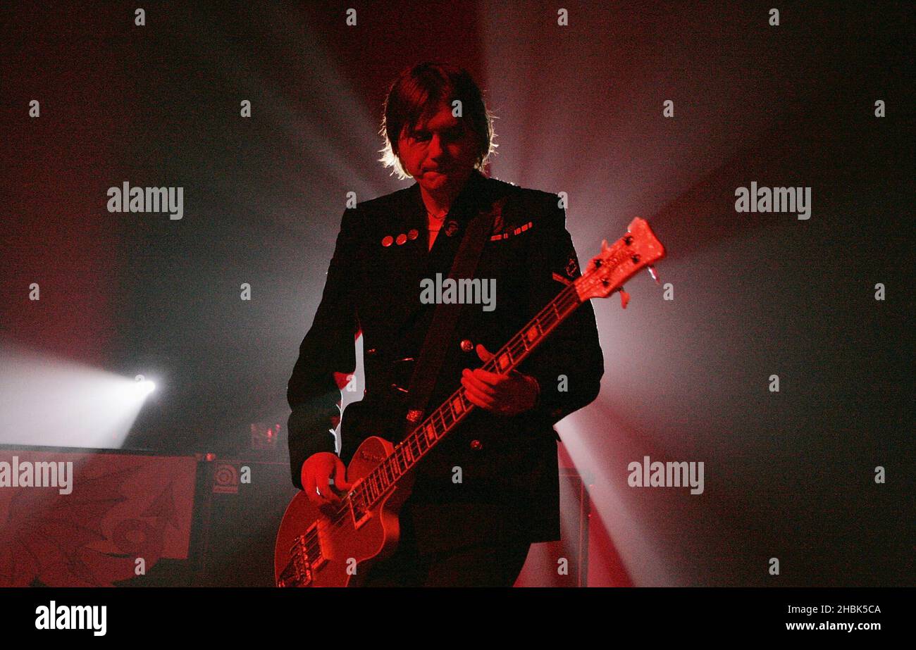 Nicky Wire, du Manic Street Preachers, se produit au Forum de Londres le 29 mai 2007. Banque D'Images