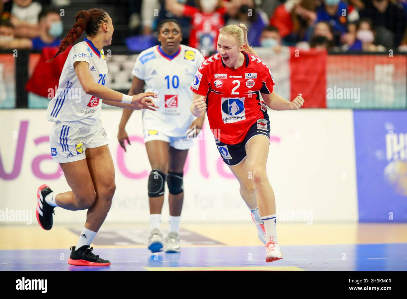 Granollers, Spania 20211219. Sous finalen i VM mellom Frankrike og Norge i Palau d'sports de Granollers.Foto: Beate Oma Dahle / NTB Banque D'Images