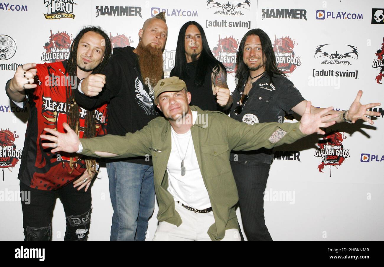 Five Finger Death Punch arrive aux Metal Hammer Golden God Awards à l'Indigo 2, la Arena O2 à Greenwich, Londres. Banque D'Images