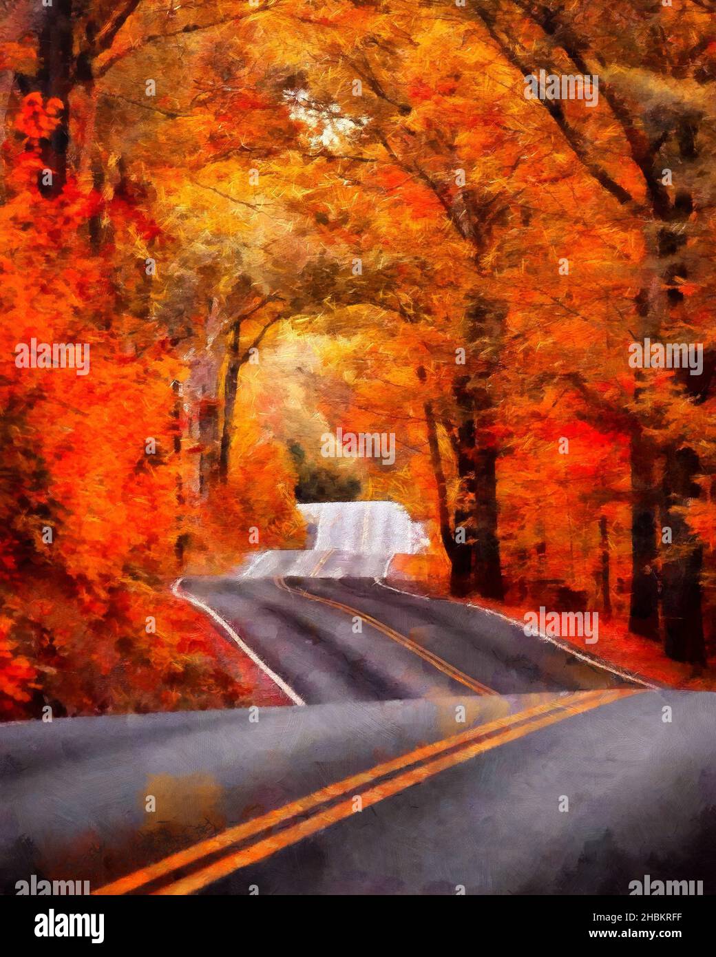 Beau paysage de la nature.Scène de voyage colorée.Lieu touristique extérieur célèbre.Peinture murale de grande taille art dessin à la main avec pinceau à huile Banque D'Images