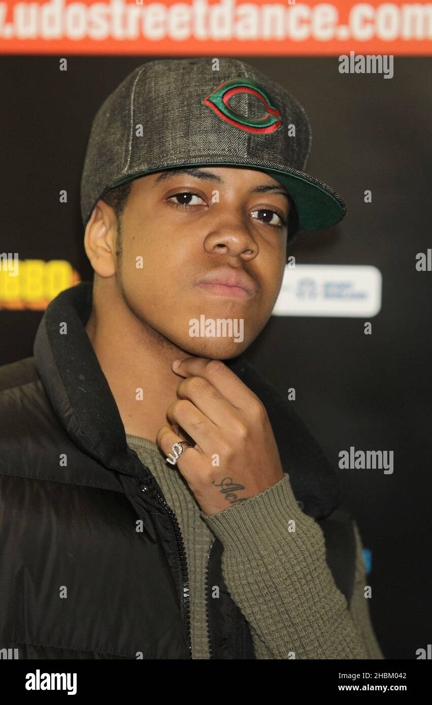 Chipmunk au High School Street Dance Championship Annnouncement Partnership avec Beat Bulliing aux Pineapple Studios, Covent Garden, Londres Banque D'Images