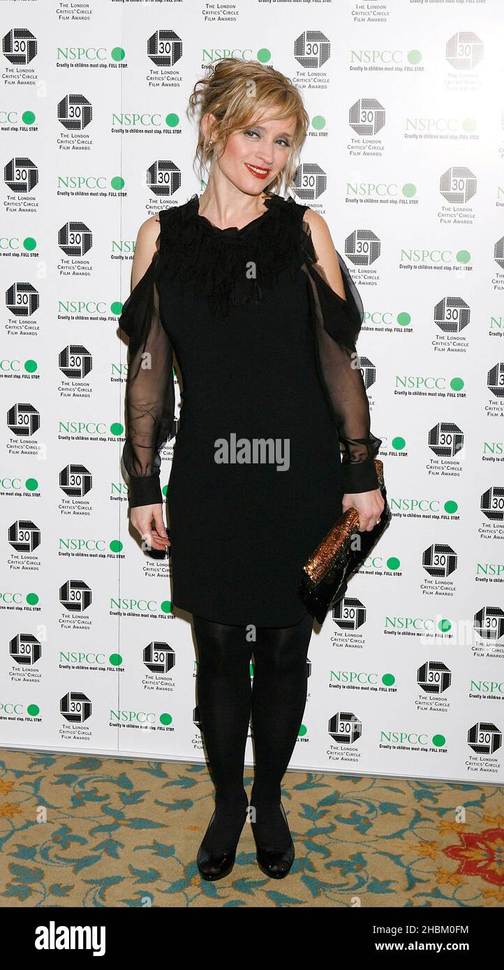 Anne-Marie Duff arrive aux London Criticss' Circle film Awards au Landmark Hotel de Londres. Banque D'Images