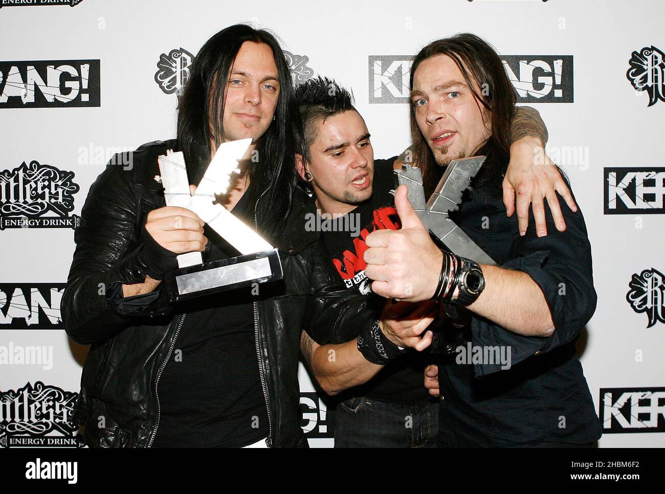 Bullet for my Valentine remporte le prix du meilleur orchestre au Rant Energy Drink Kerrang !Prix au Brewery, Londres, le 29 juillet 2010. Banque D'Images
