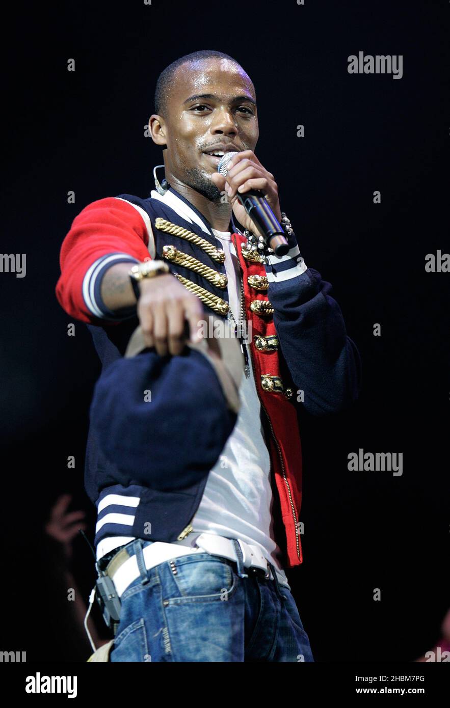 B.O.B se produit sur scène à la BBC radio 1Xtra Live au Wembley Arena de Londres. Banque D'Images