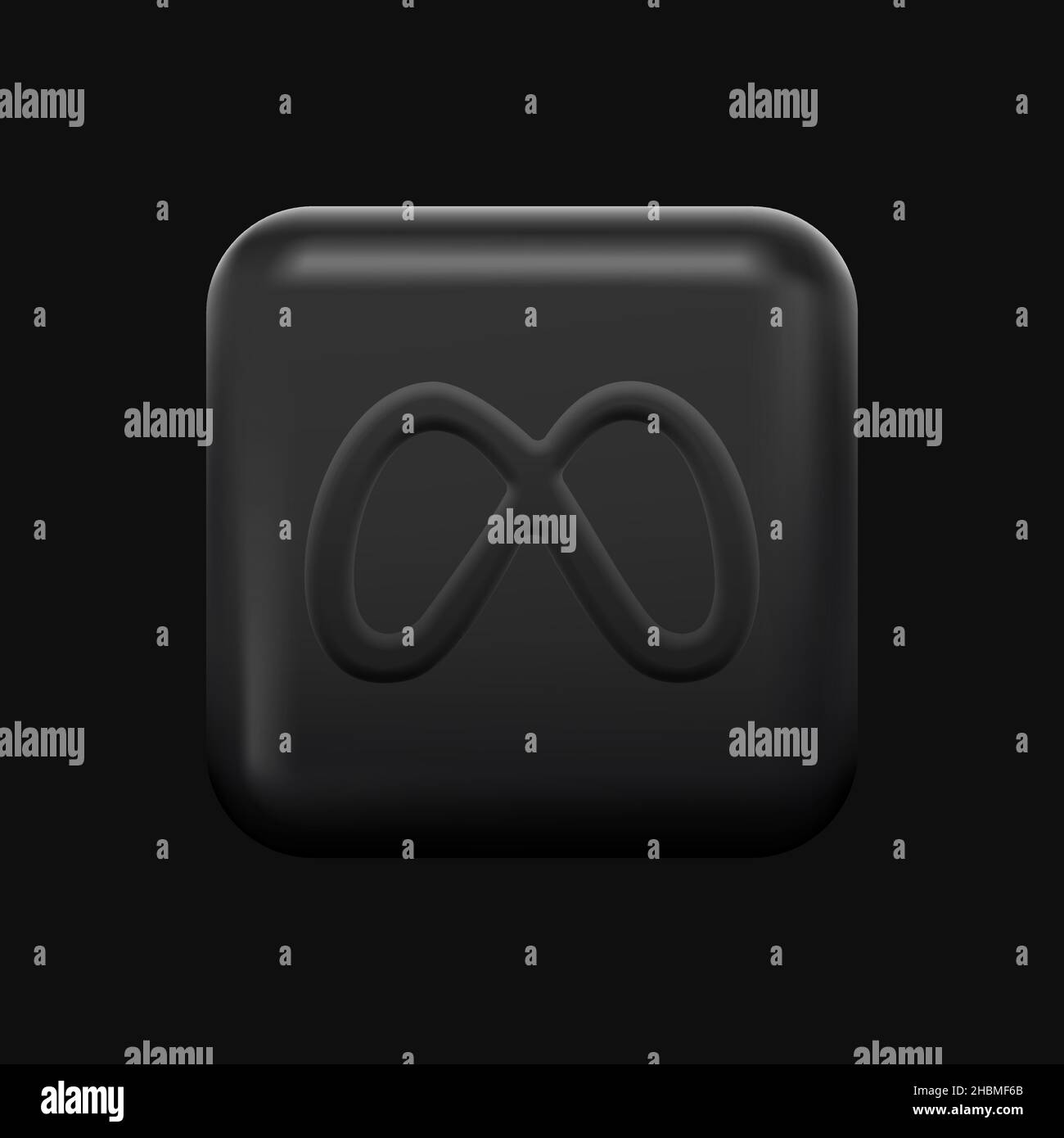 Icône Nouveau média social 3D.Symbole Infinity isolé noir.Illustration vectorielle Illustration de Vecteur