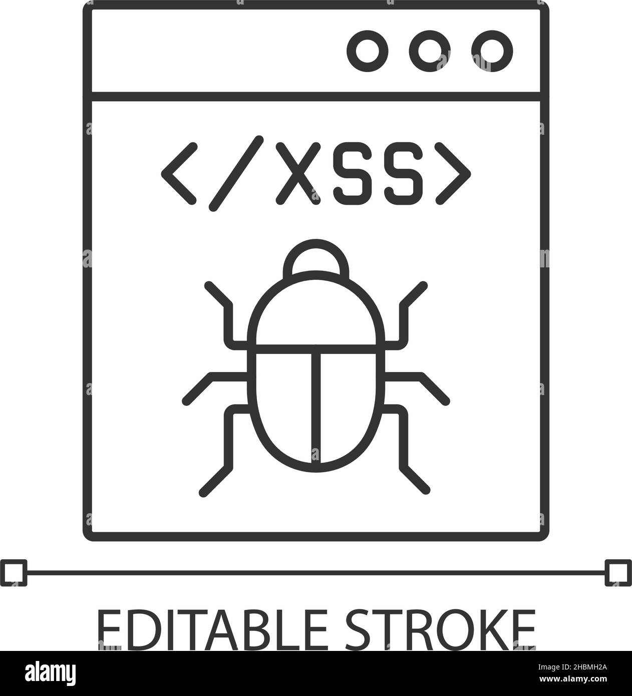Icône linéaire d'attaque XSS Illustration de Vecteur