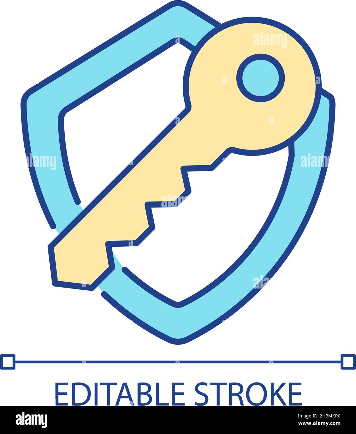 Icône de couleur RVB de la clé de cryptage Illustration de Vecteur