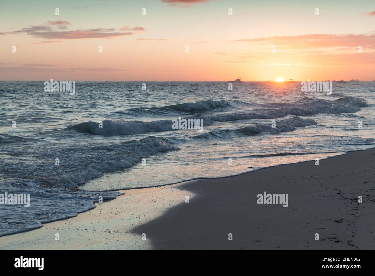 République dominicaine.Paysage de plage de Bavaro au lever du soleil Banque D'Images