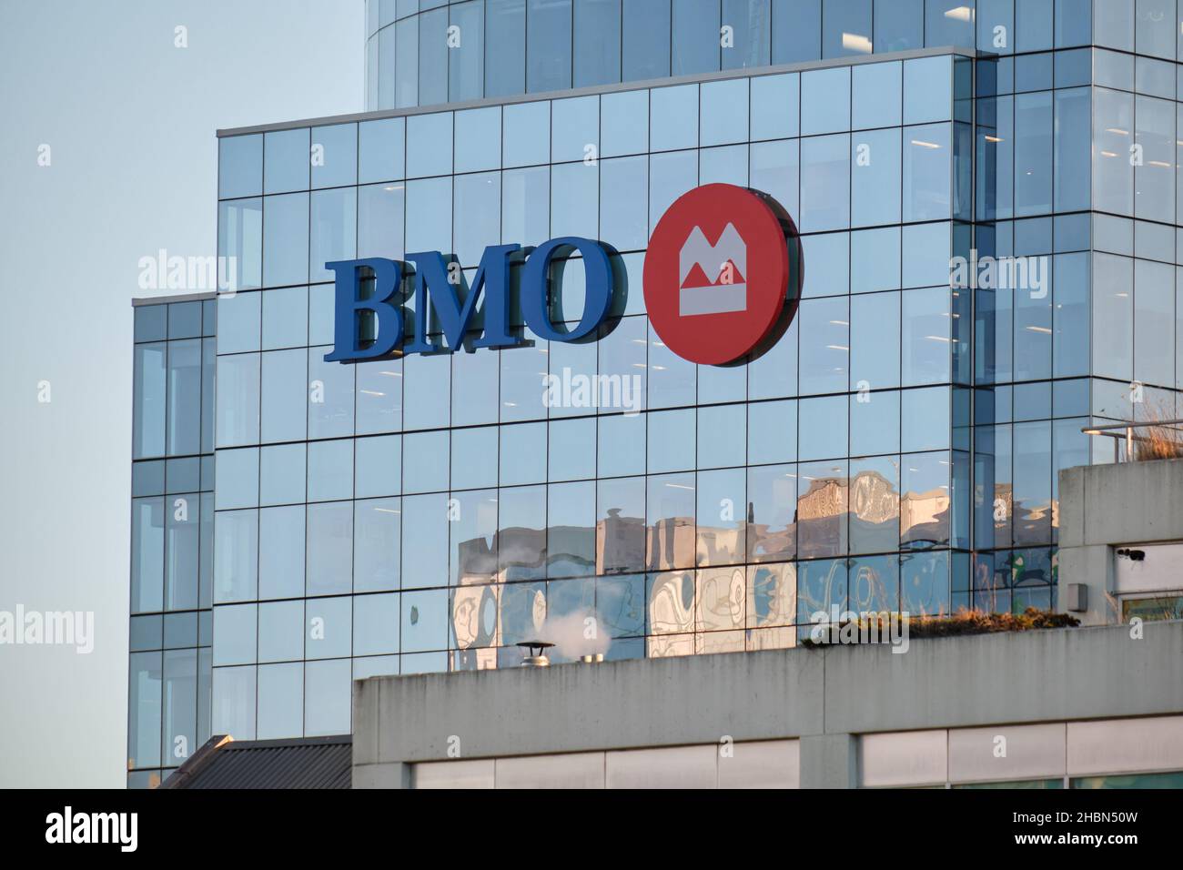 BMO, Banque de Montréal, logo de la tour de bureau de Halifax. Banque D'Images