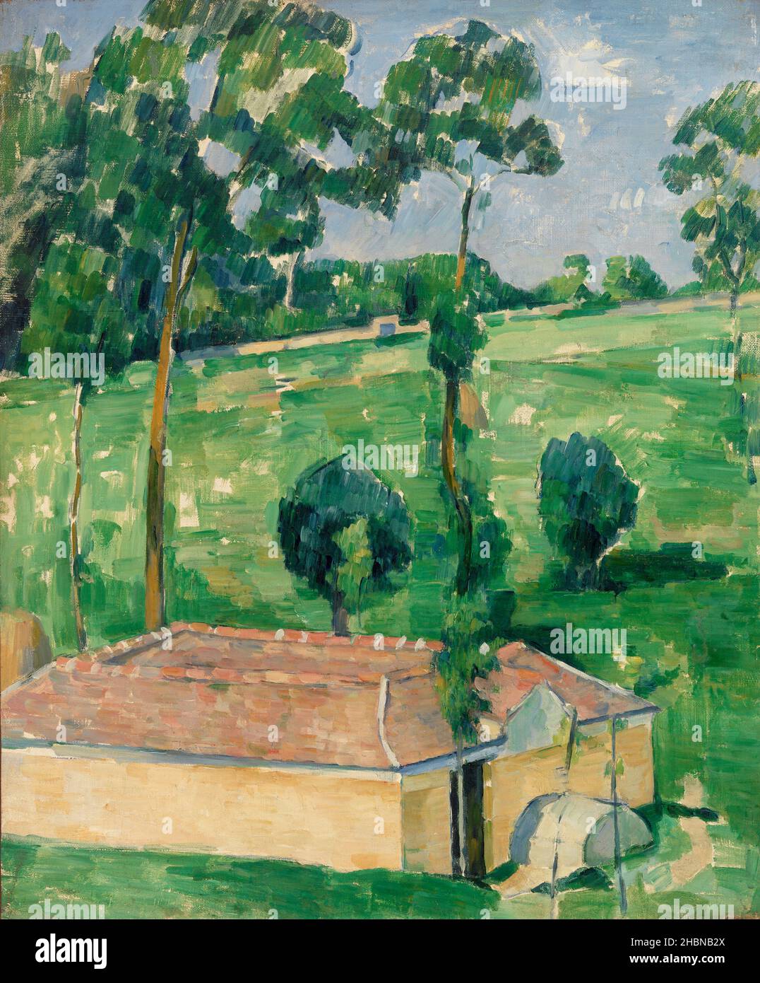 La Maison du Printemps (la Conduite d'eau) (env.1879) par Paul Cézanne. Banque D'Images