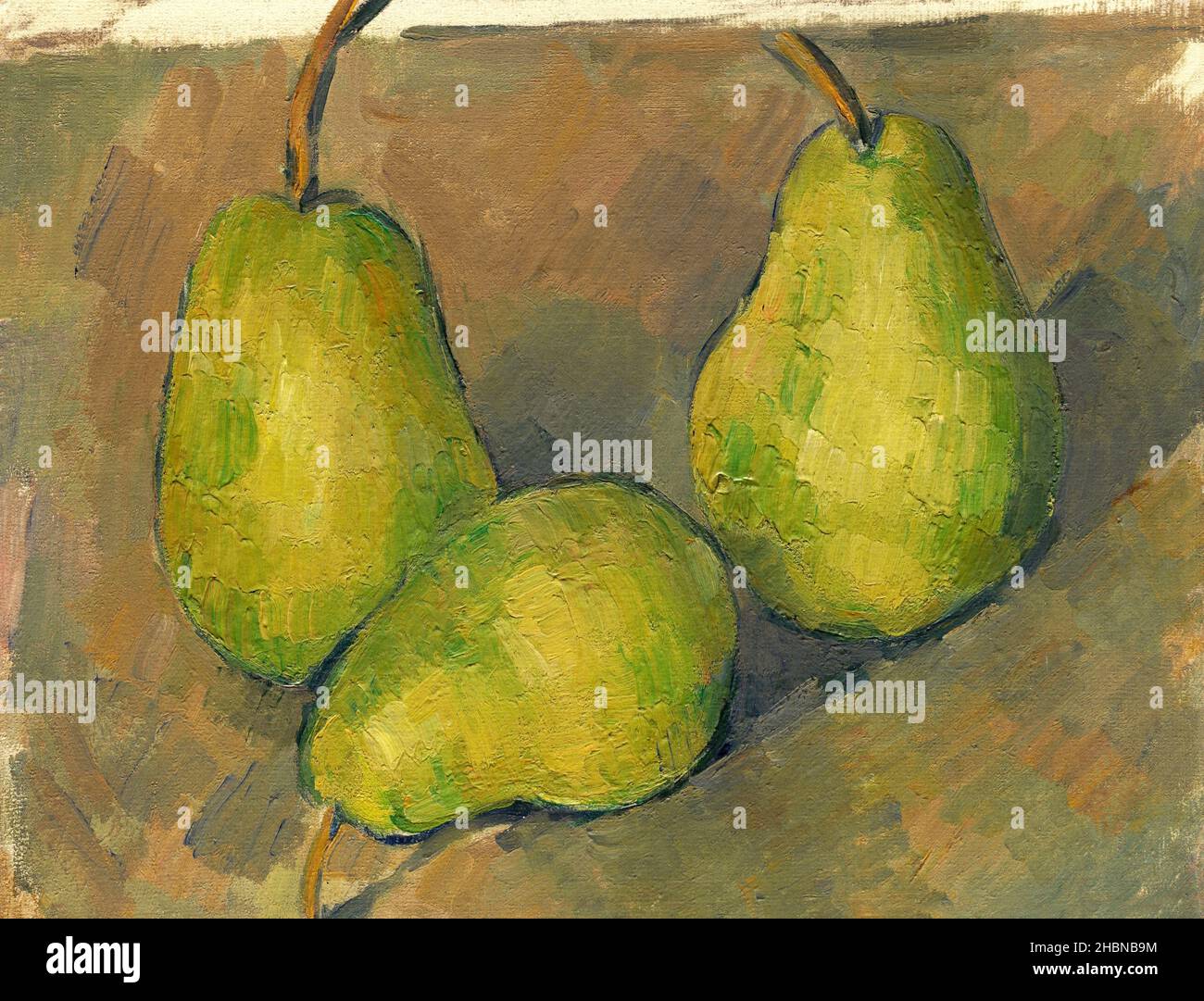 Paul Cézanne - trois poires (1878-1879) peinture encore en vie. Banque D'Images