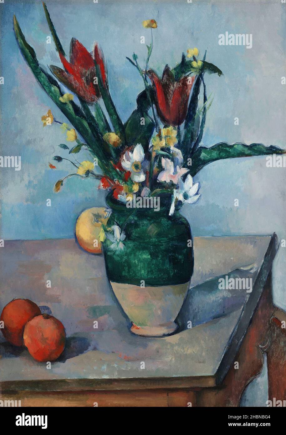Le vase de Tulips (env.1890) par Paul Cézanne. Banque D'Images