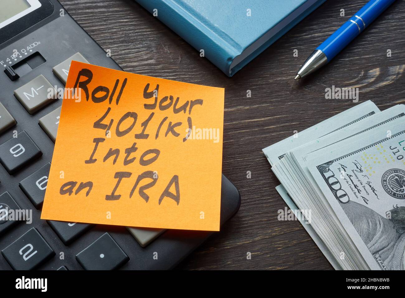 Faites rouler votre 401k dans un IRA sur l'autocollant. Banque D'Images
