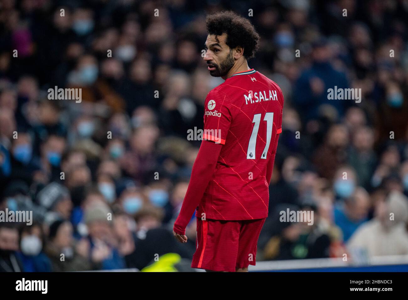 LONDRES, ANGLETERRE - DÉCEMBRE 19 : Mohamed Salah lors du match de la Premier League entre Tottenham Hotspur et Liverpool au Tottenham Hotspur Stadium on Banque D'Images