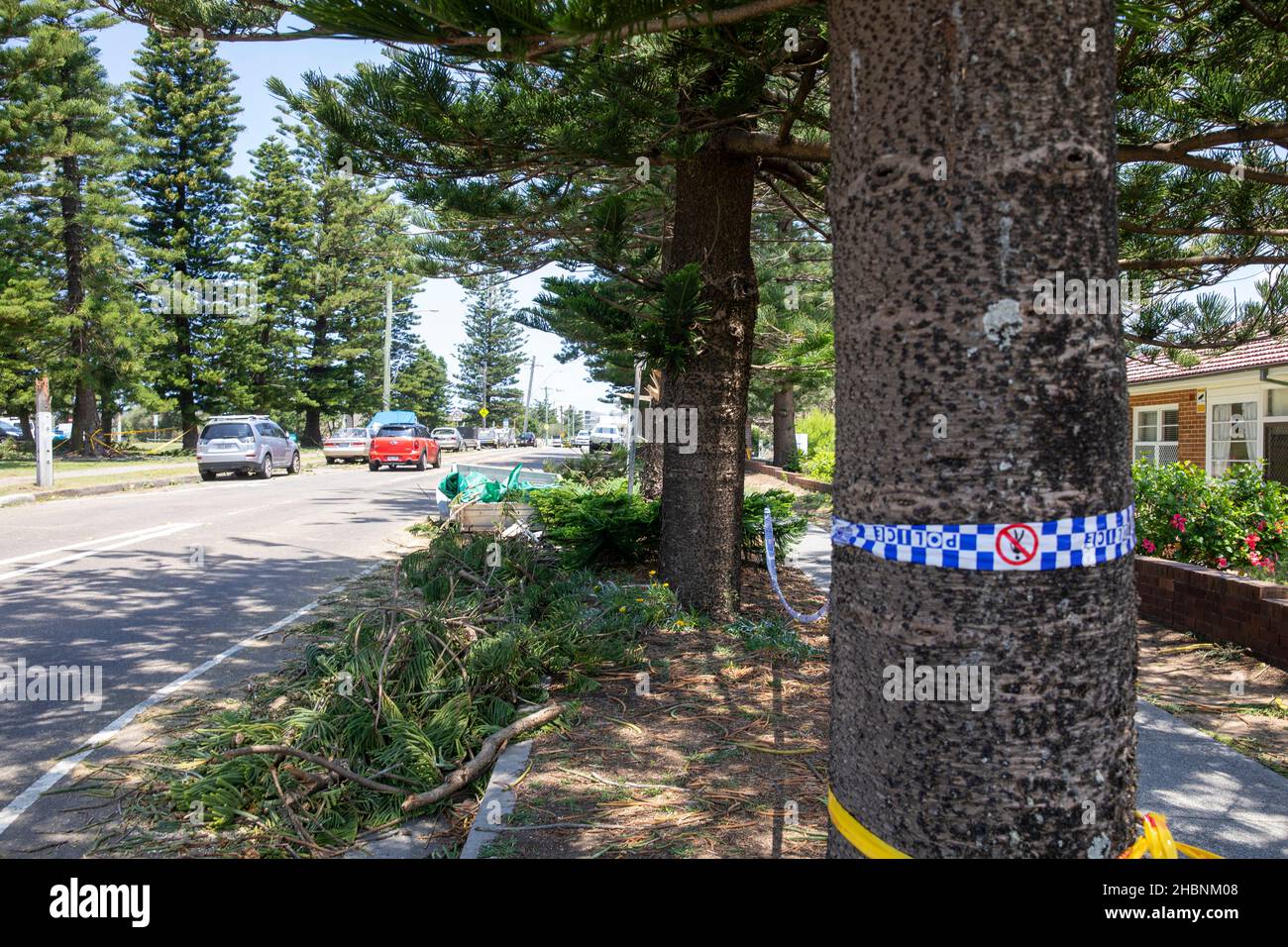 Narrabeen Sydney, tempête de freak en décembre 2021 déviait de grandes zones des plages du nord de Sydney, le clair commence jour après à Narrabeen, Sydney, Nouvelle-Galles du Sud Banque D'Images