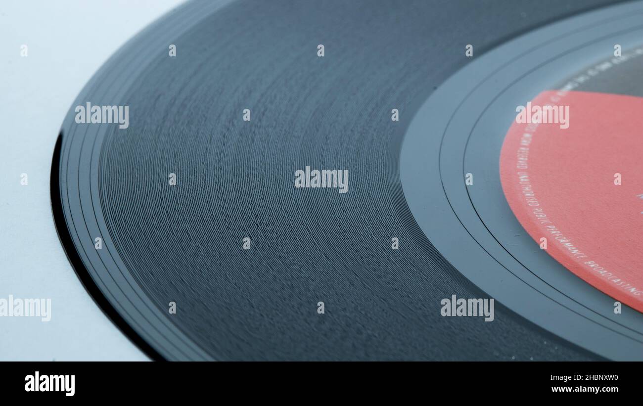 Vintage Record LP Macro avec rainures Banque D'Images