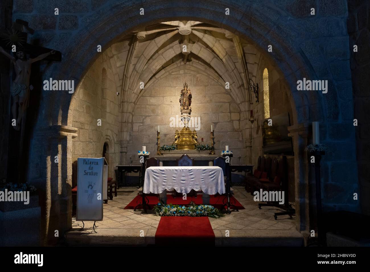 Choeur du Santuário de Nossa Senhora da Franqueira le long du Camino Portugais à Pereira, Portugal.Cette route du pèlerin Camino de Santiago Banque D'Images