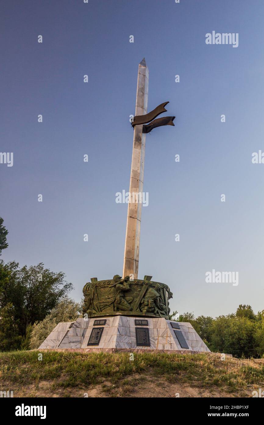KHUJAND, TADJIKISTAN - 6 MAI 2018 : mémorial de guerre afghan à Khujand, Tadjikistan Banque D'Images