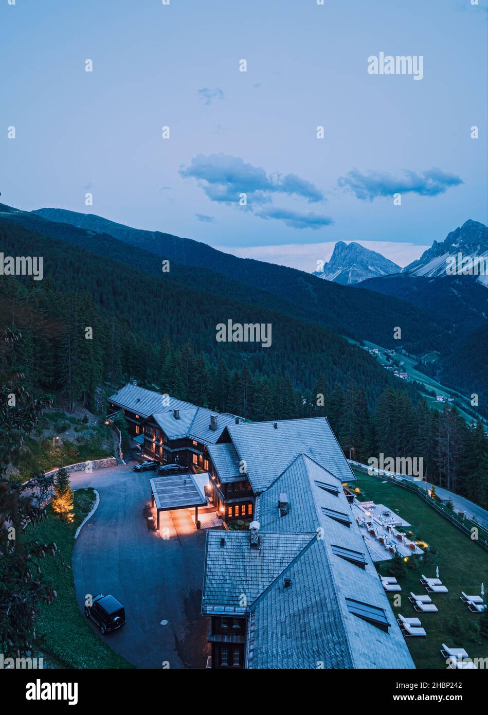 Forestis Dolomites, un hôtel de luxe italien Banque D'Images