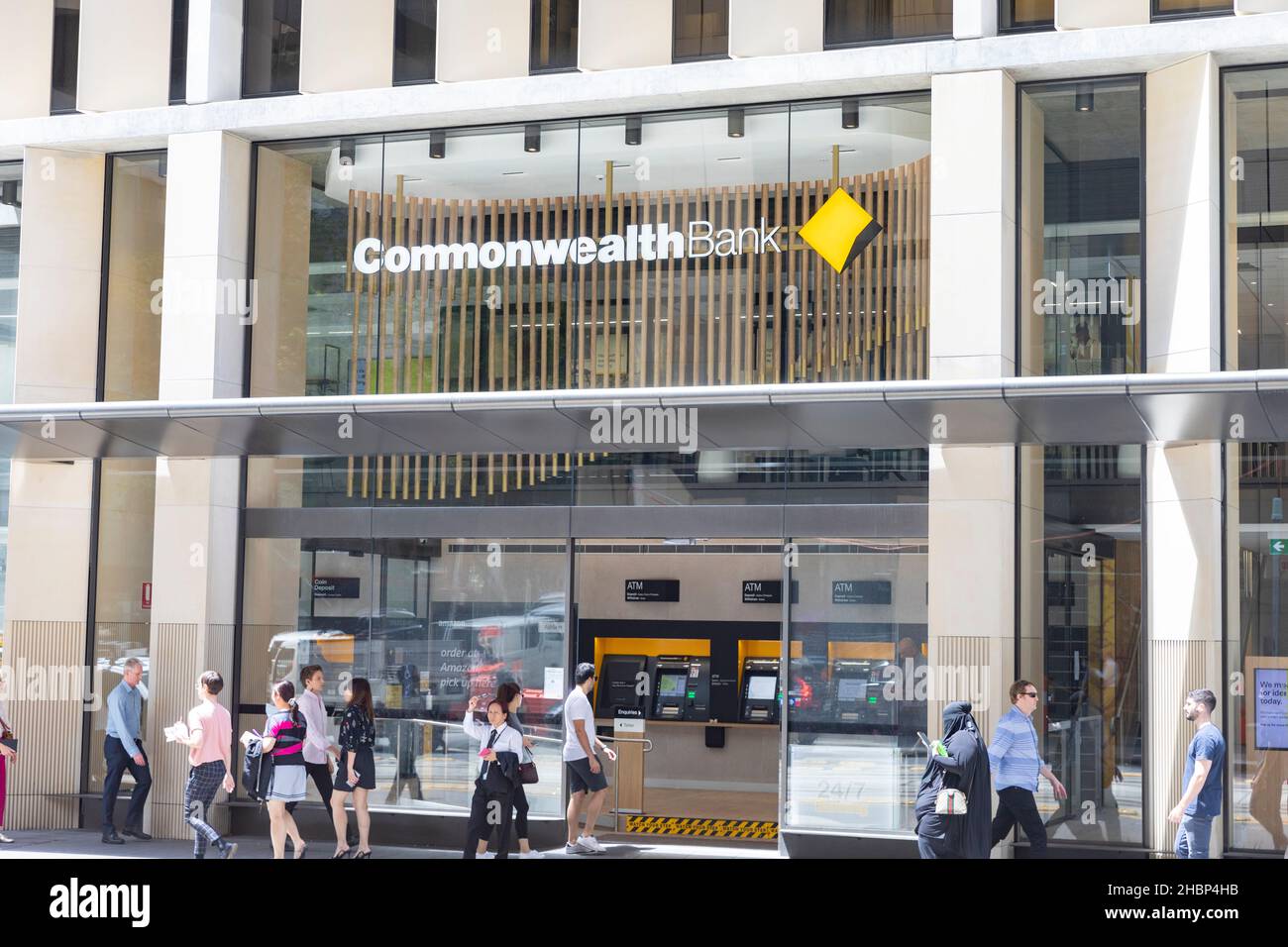 Succursale de la Commonwealth Bank of Australia à George Street, centre-ville de Sydney, Nouvelle-Galles du Sud, Australie Banque D'Images