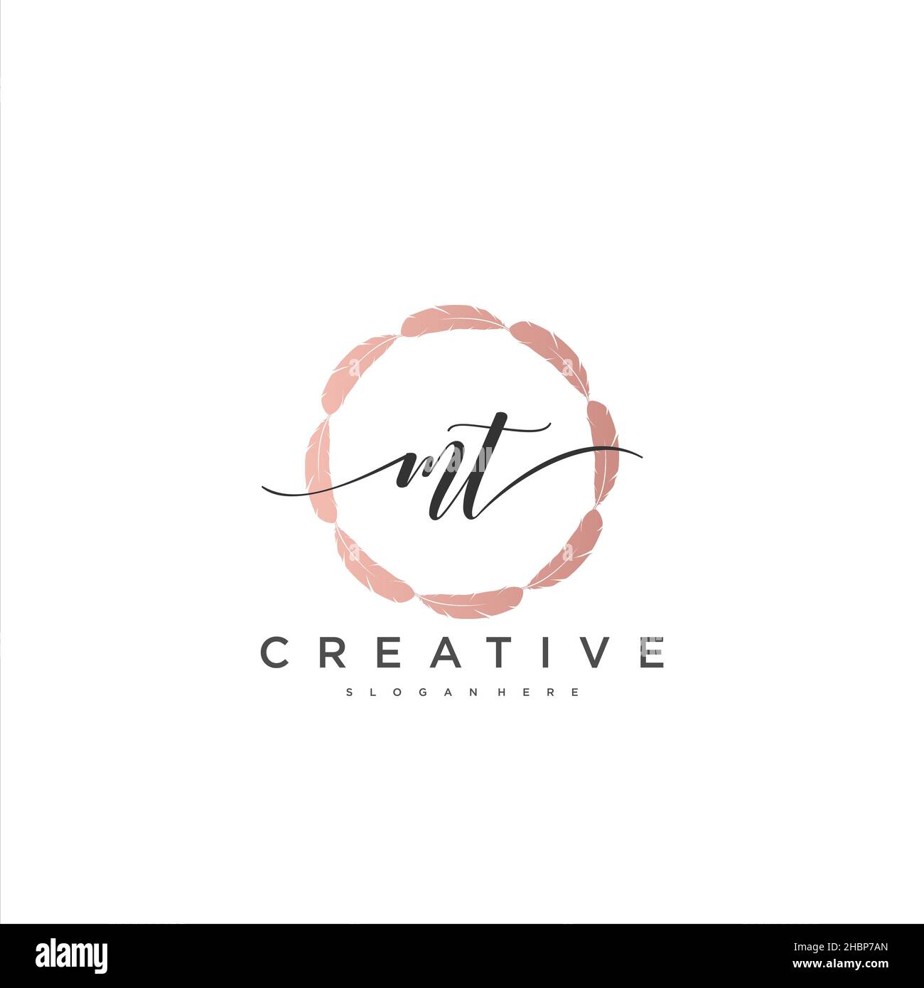 Mt écriture initiale géométrique minimaliste logo modèle art vectoriel, logo pour la beauté d'affaires, la mode, et d'autres art Illustration de Vecteur