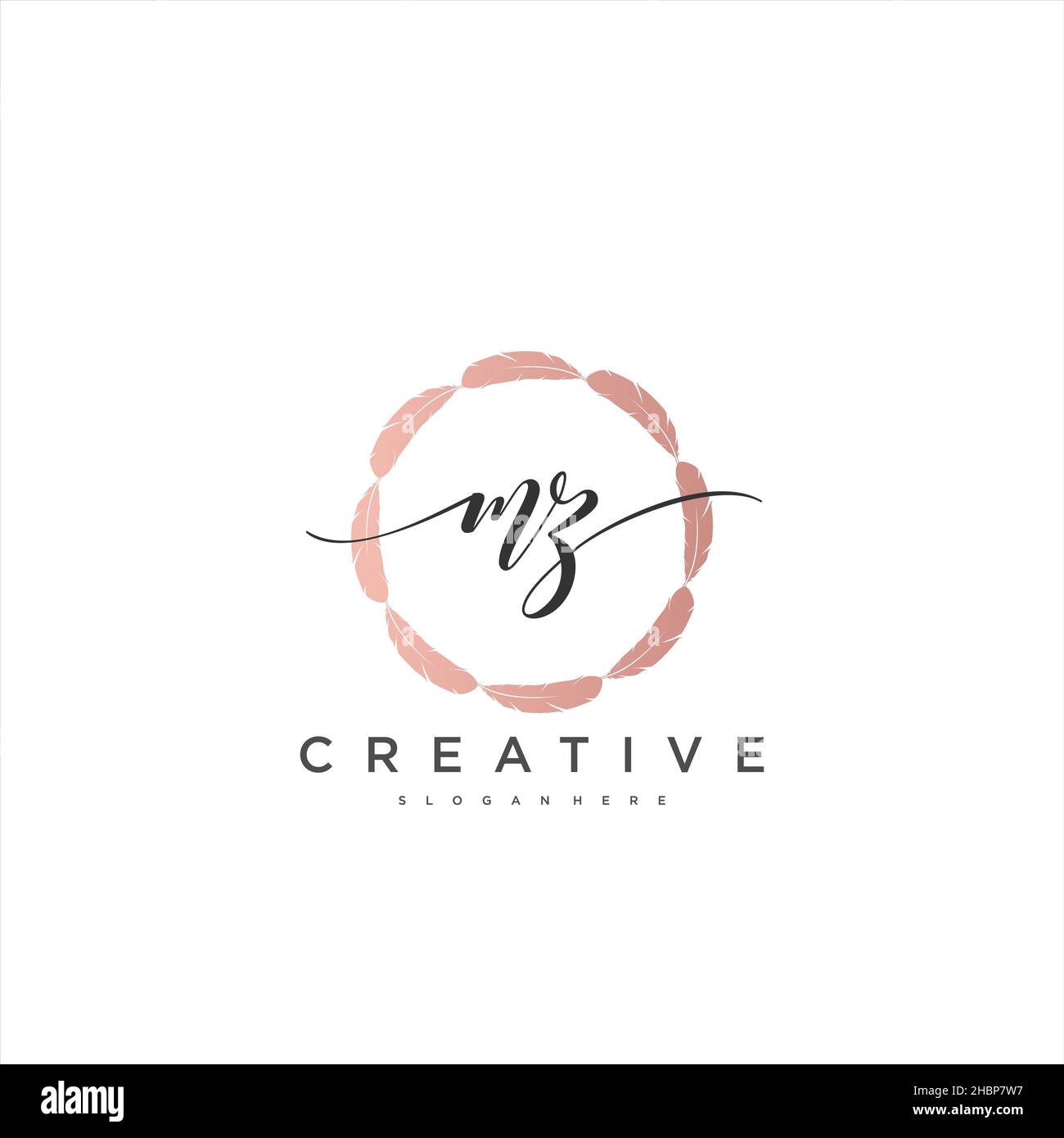 MZ écriture initiale modèle géométrique minimaliste logo art vectoriel, logo pour la beauté d'affaires, la mode, et d'autres art Illustration de Vecteur