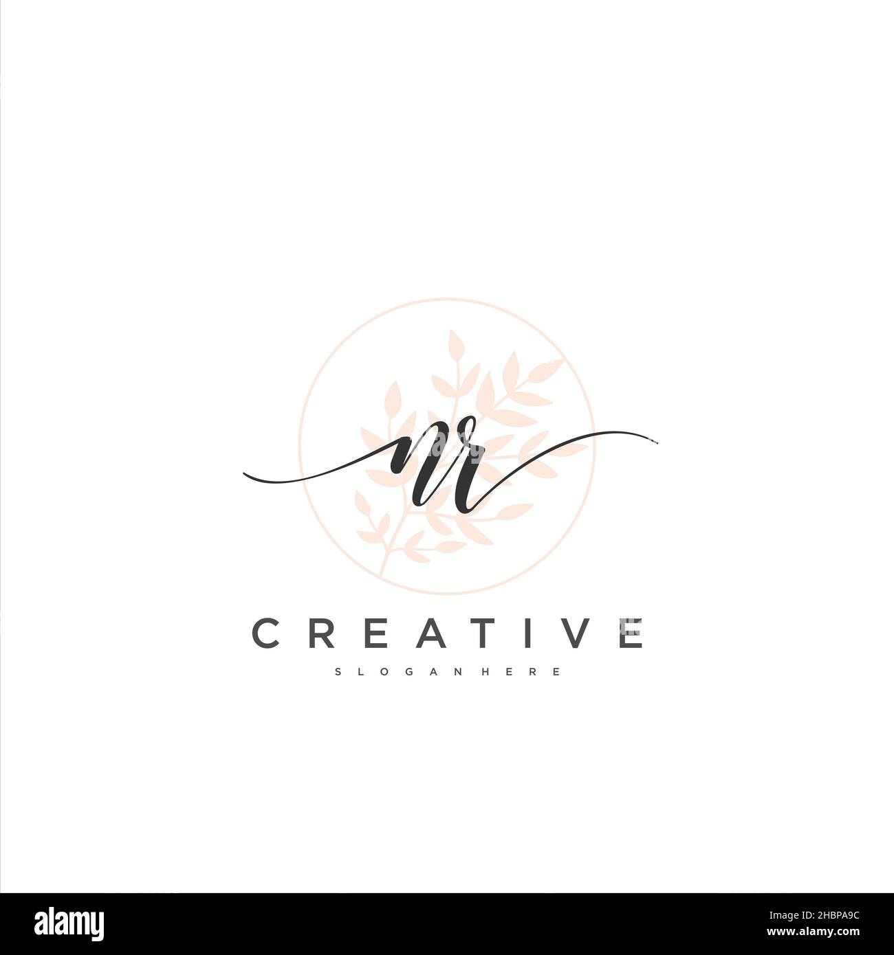 NR écriture initiale modèle géométrique de logo minimaliste art vectoriel, logo pour la beauté d'affaires, la mode, et d'autres art Illustration de Vecteur