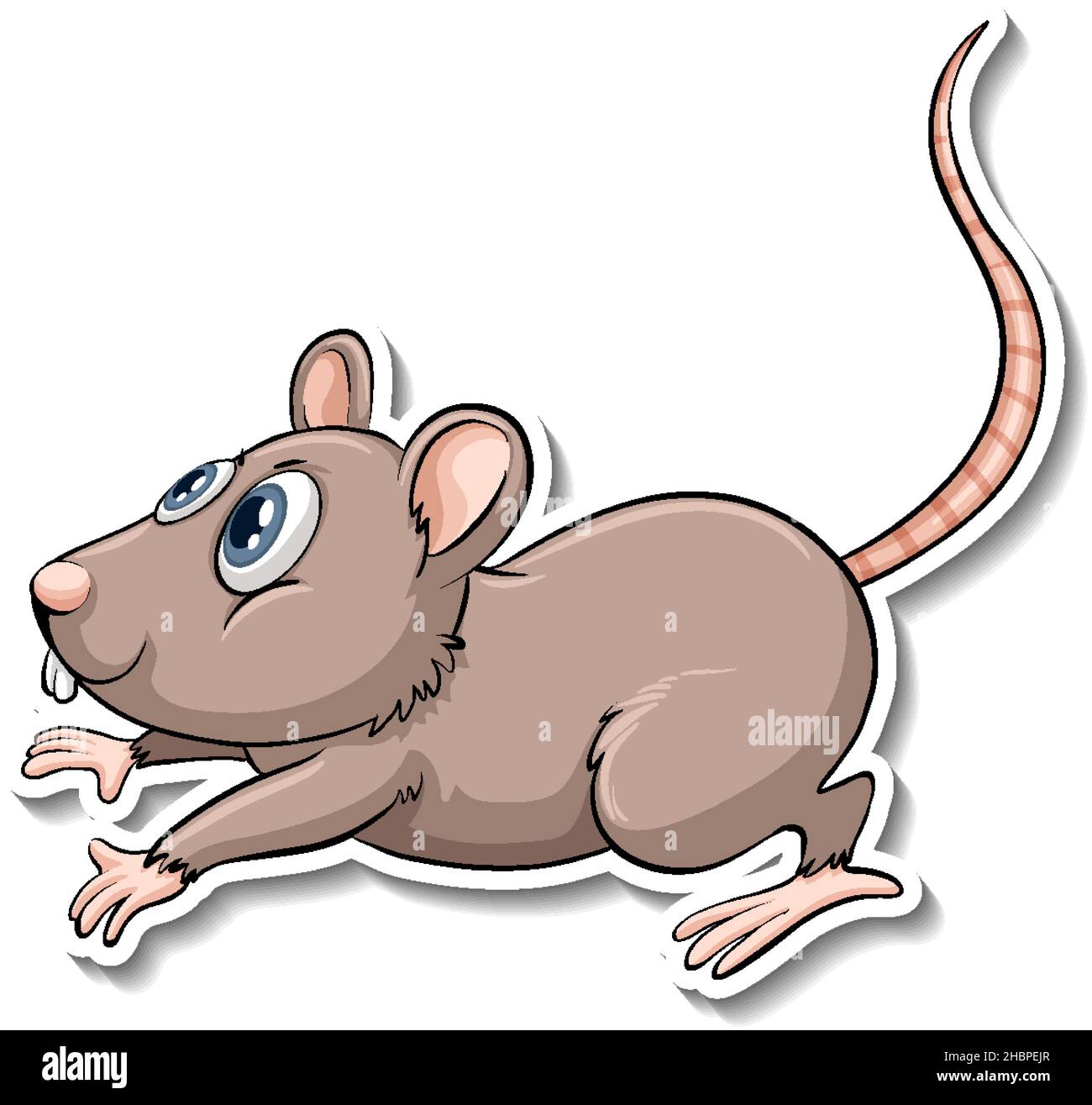 Illustration d'un autocollant de dessin animé animal de rat Illustration de Vecteur
