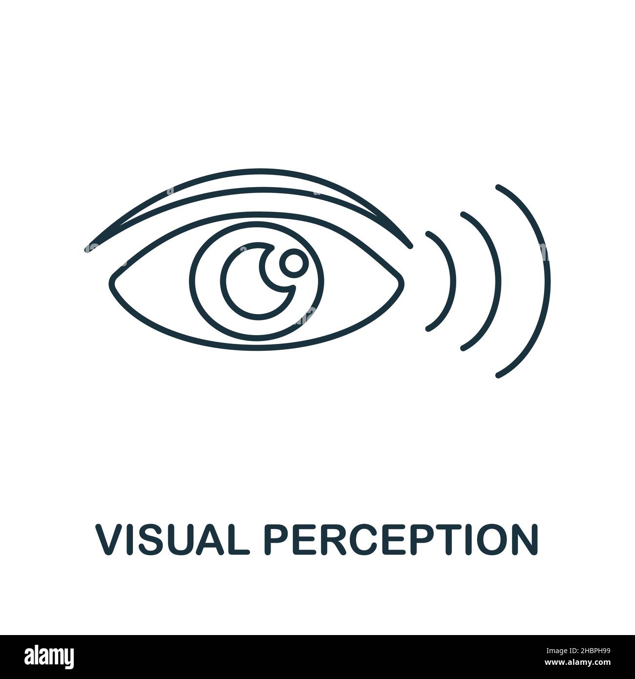 Icône perception visuelle.Élément linéaire issu de la collecte des compétences cognitives.Signe d'icône de perception visuelle linéaire pour la conception Web, l'infographique et plus encore. Illustration de Vecteur