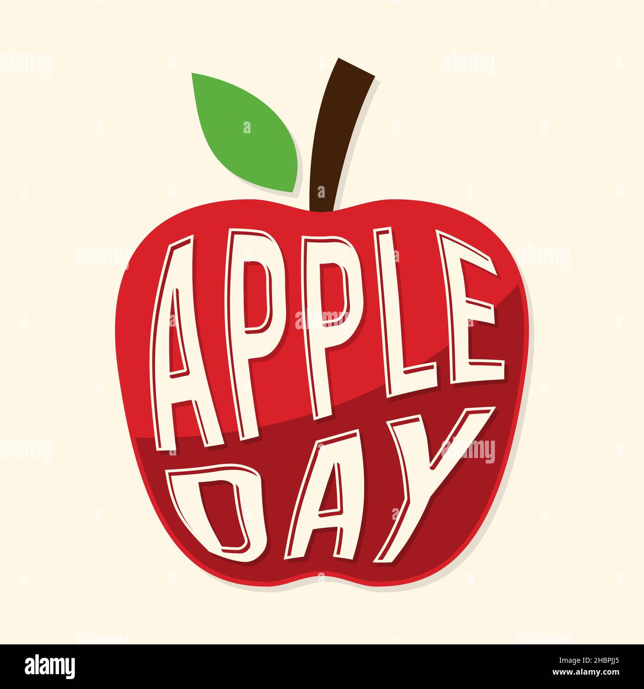 Modèle de création de lettre typographique Apple Day.Illustration vectorielle EPS.8 EPS.10 Banque D'Images
