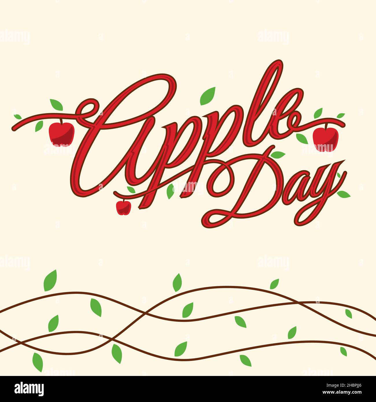 Modèle de création de lettre de la journée Apple.Illustration vectorielle EPS.8 EPS.10 Banque D'Images