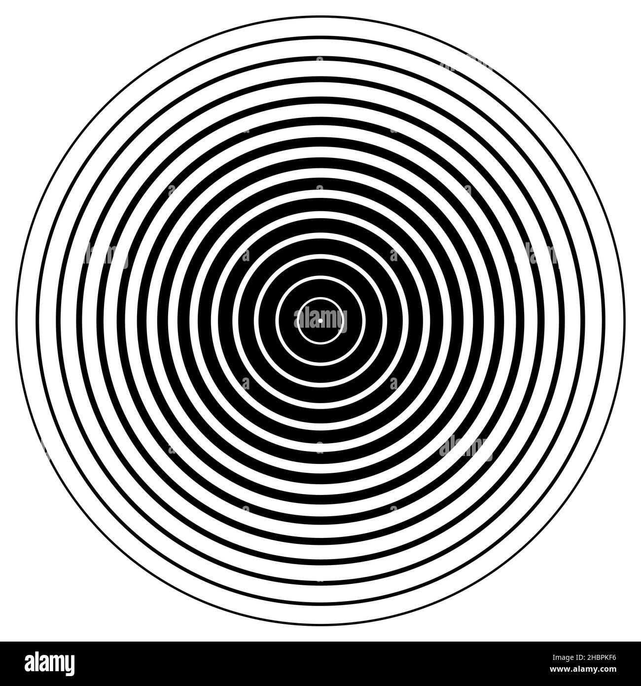 Élément de cercle concentrique.Bague noire et blanche.Illustration des ondes sonores abstraites Illustration de Vecteur