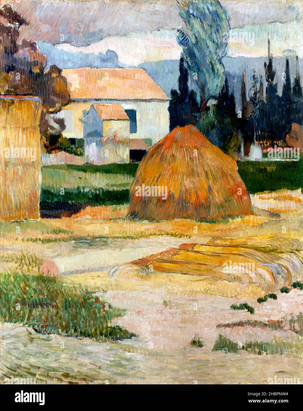 Paysage près d'Arles (1888) célèbre peinture de Paul Gauguin. Banque D'Images