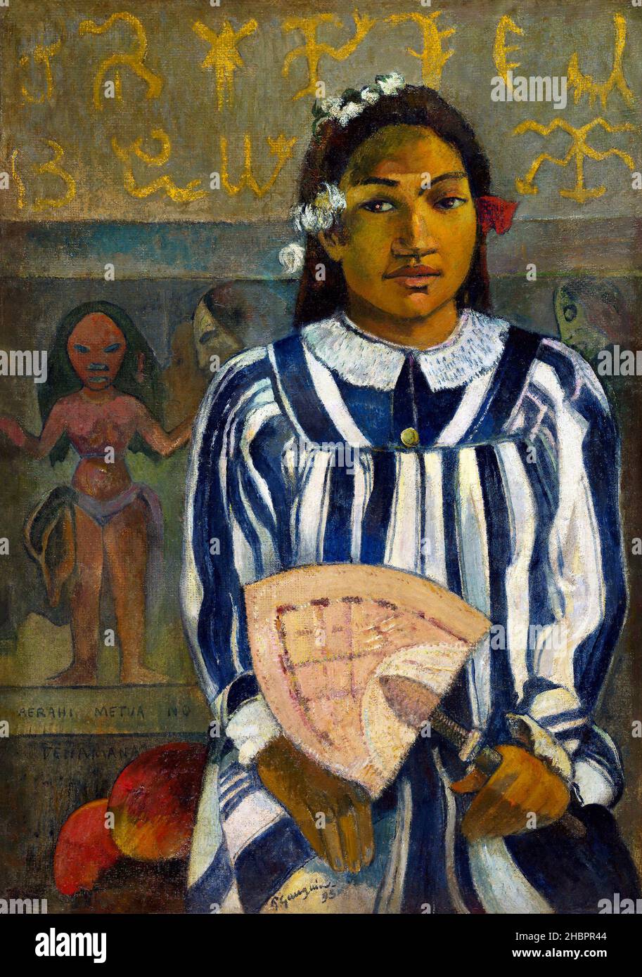 Tehamana a beaucoup de parents ou les ancêtres de Tehamana (Merahi metua no Tehamana) (1893) par Paul Gauguin. Banque D'Images