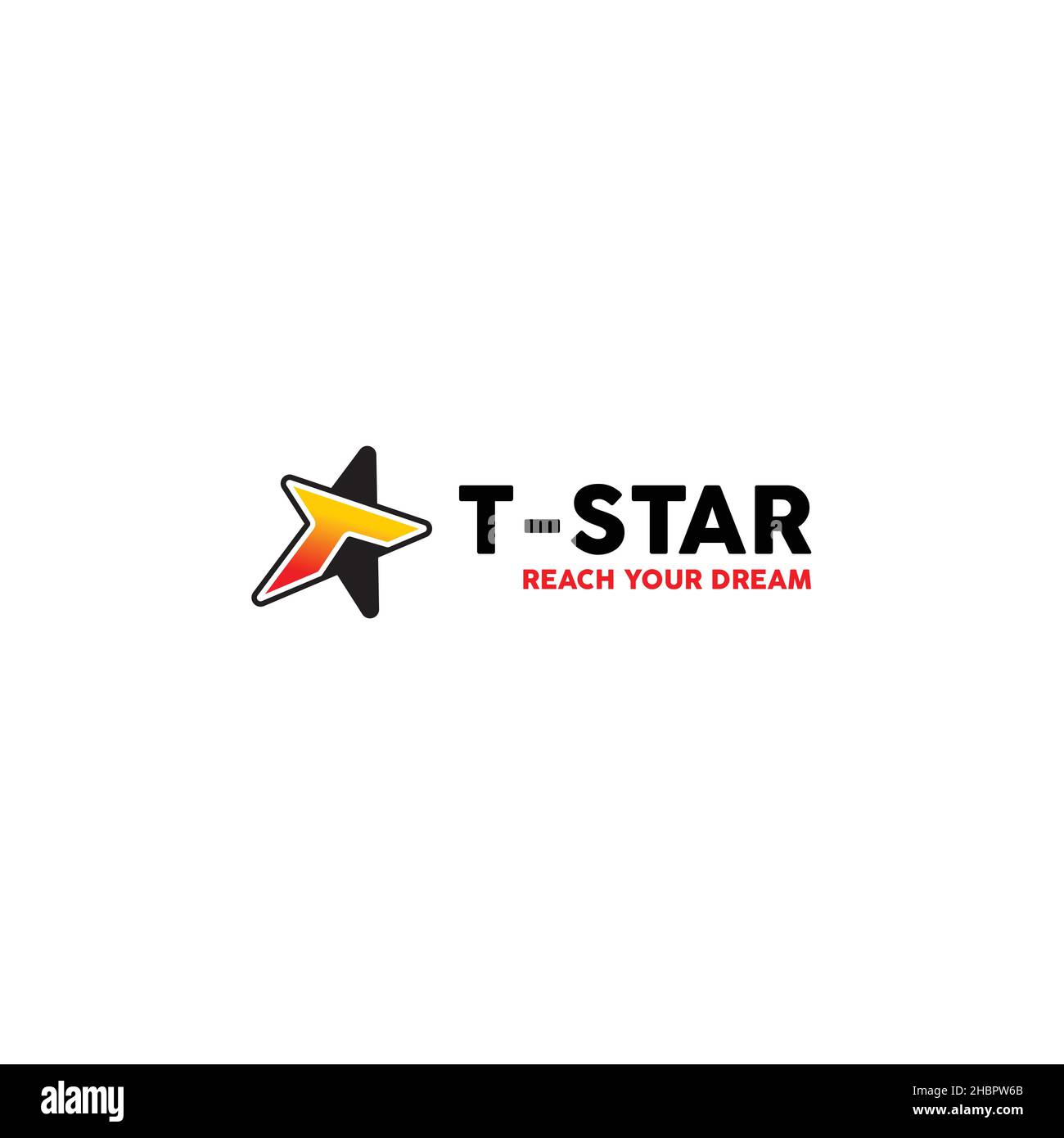 Design minimaliste du logo T Star Reach Your Dream Illustration de Vecteur